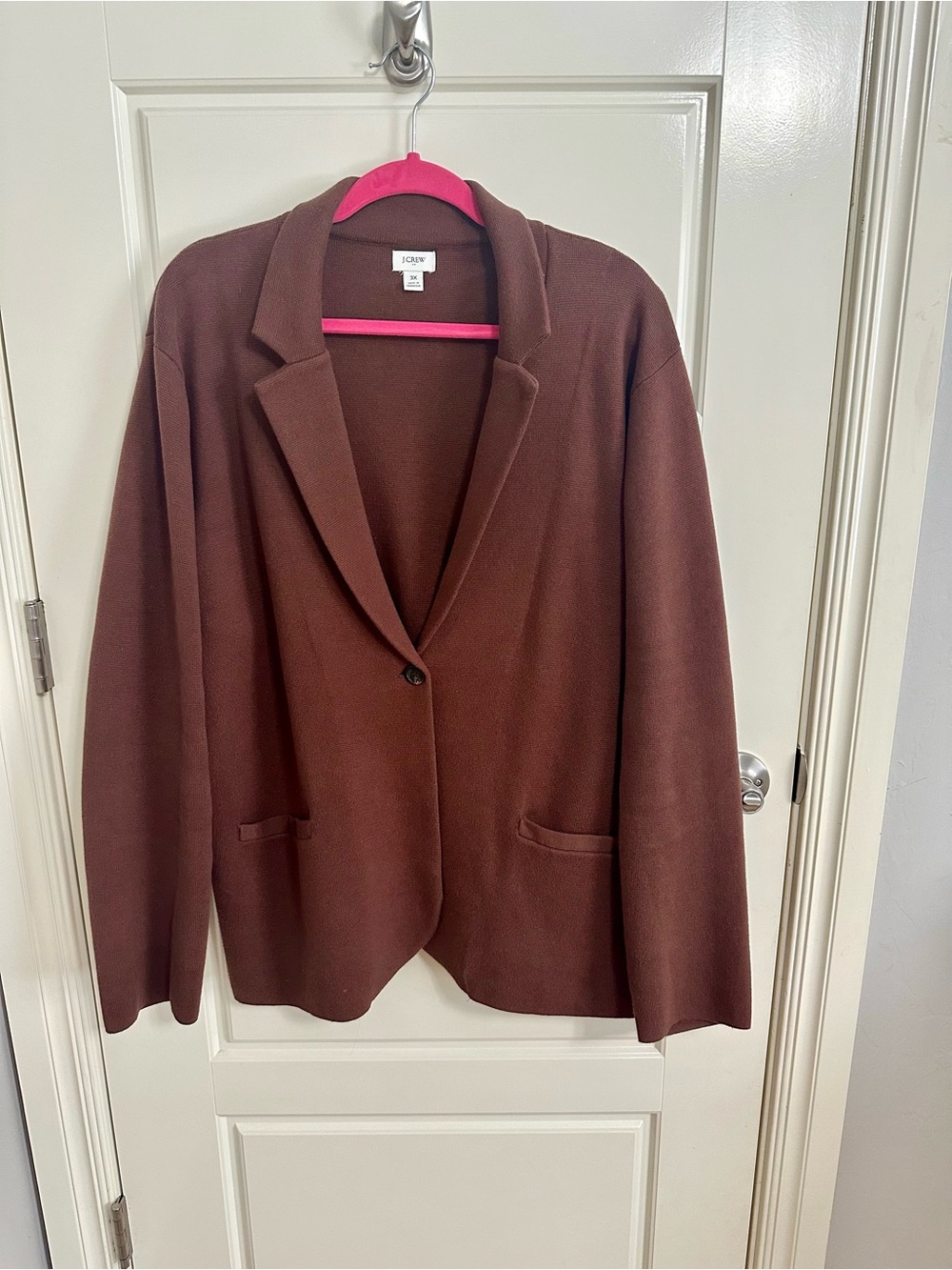J. Crew Brown Schoolboy Sweater Blazer 100% Cotton